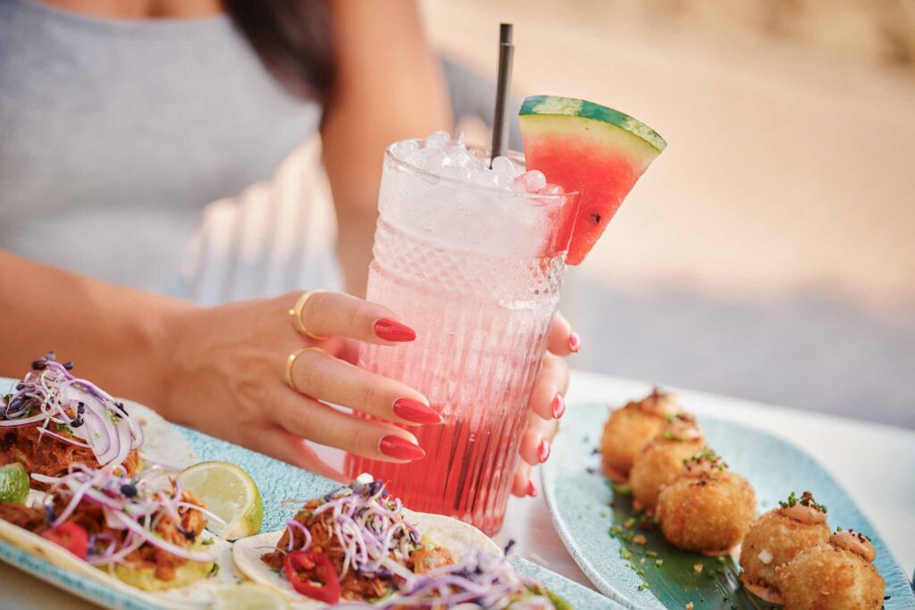 Drinks at Barbuda beach Palmanova